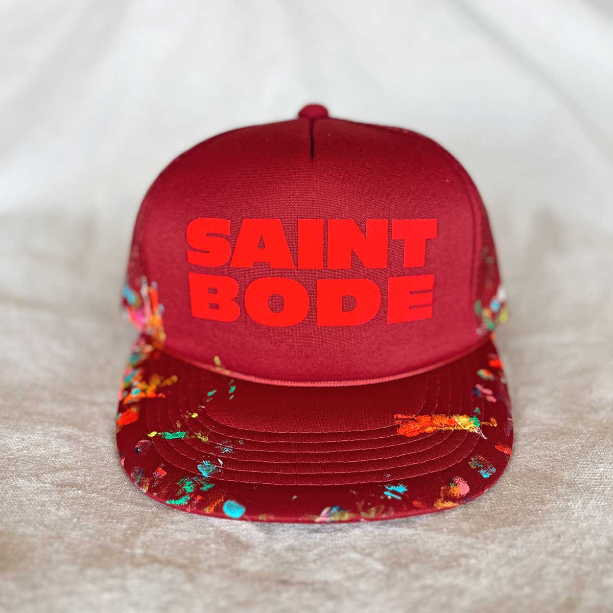 Vintage SB Hand Painted Trucker RED #11/12 - High Crown