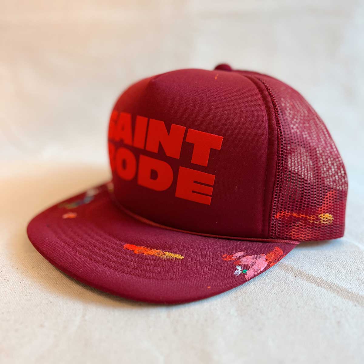Vintage SB Hand Painted Trucker RED #2/12 - High Crown