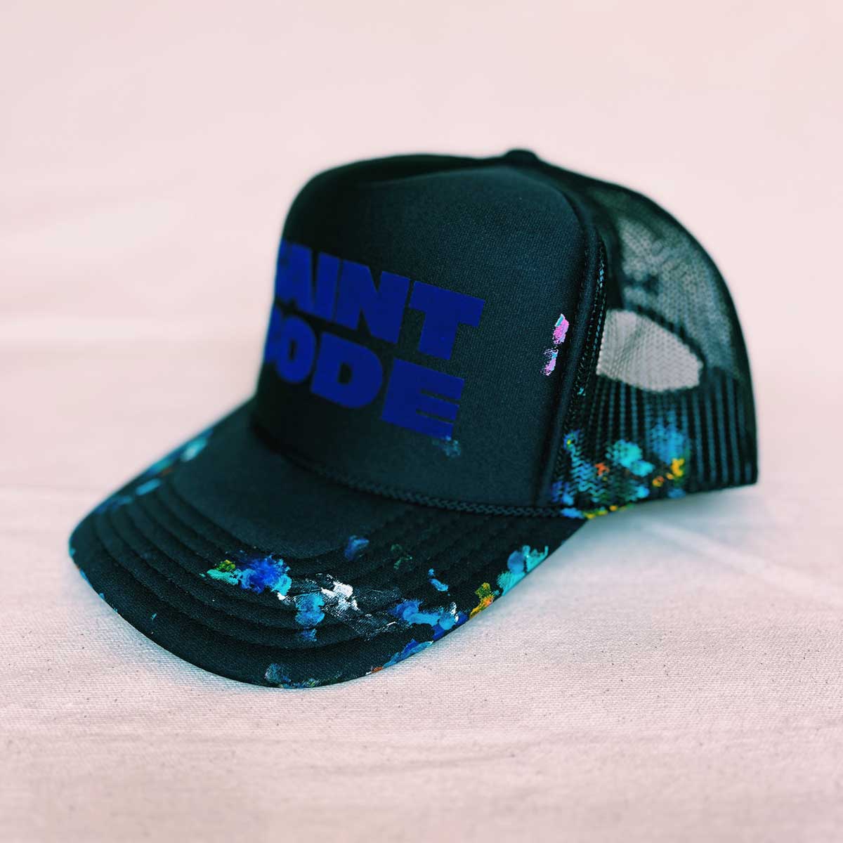 SB Hand Painted Trucker ROYAL #7/8 - High Crown