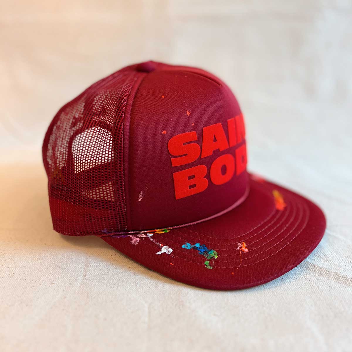 Vintage SB Hand Painted Trucker RED #2/12 - High Crown
