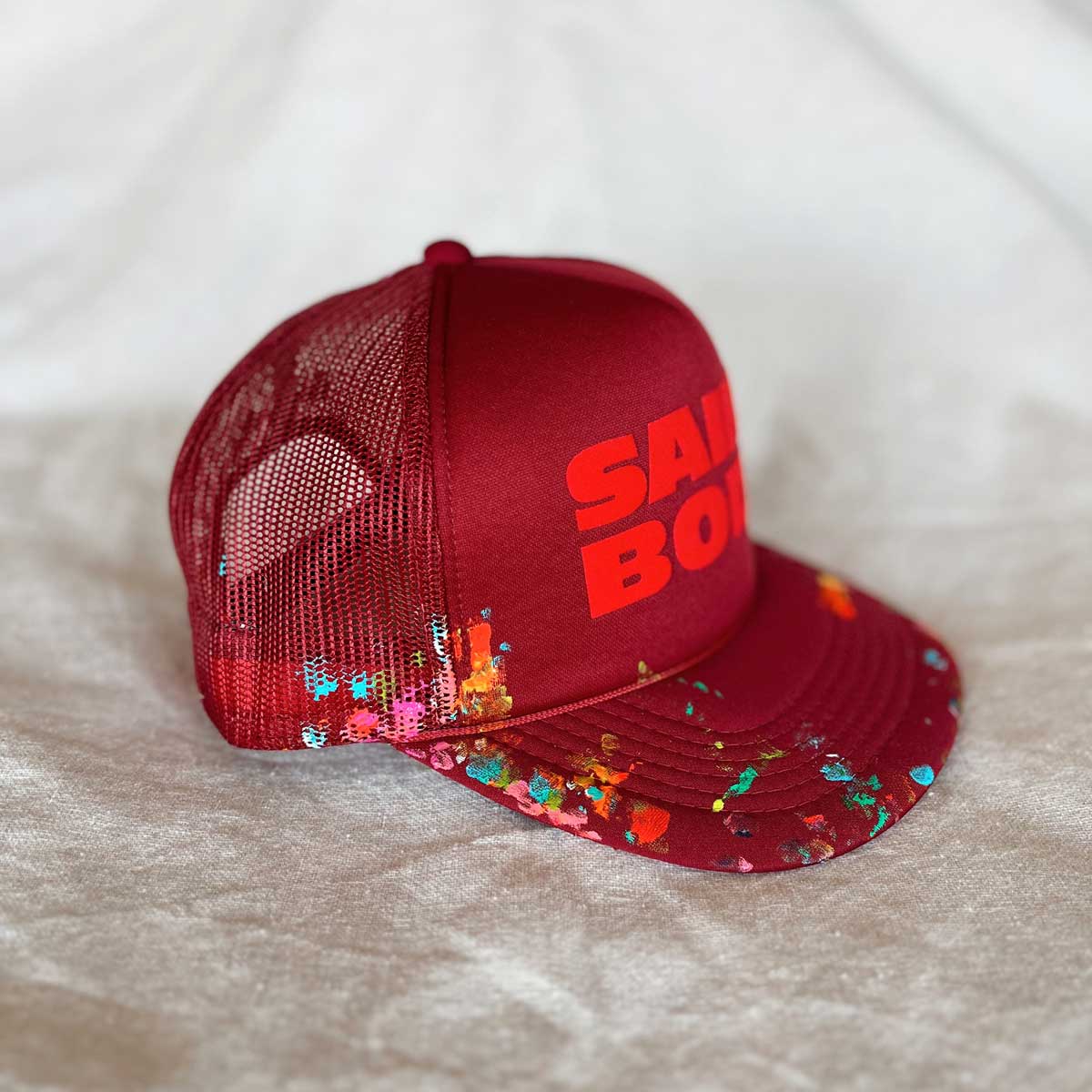 Vintage SB Hand Painted Trucker RED #11/12 - High Crown