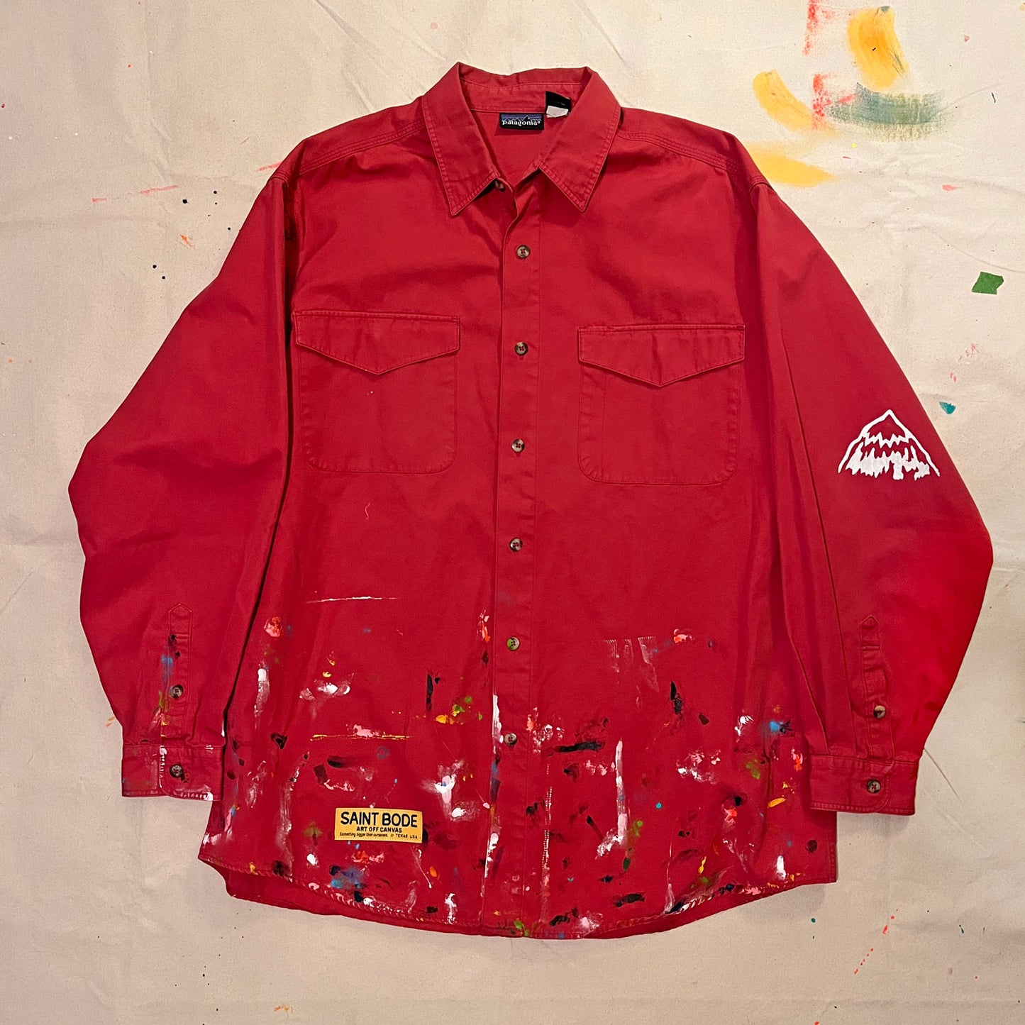 BUCKIN' VINTAGE FADED RED PATAGONIA BUTTON DOWN SHIRT - XL