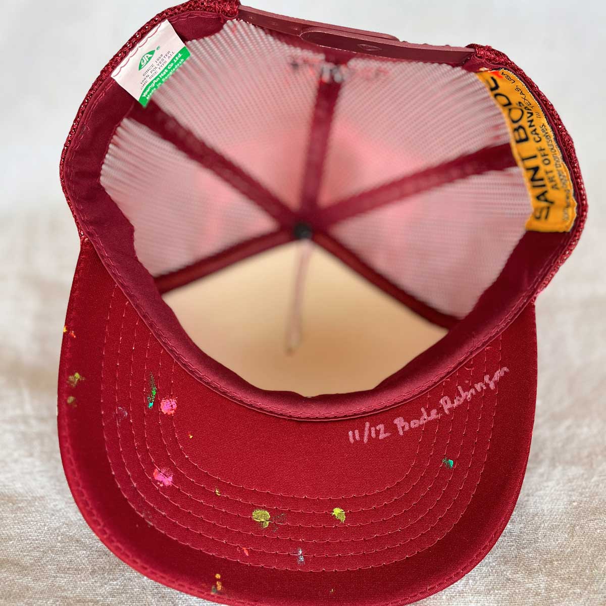 Vintage SB Hand Painted Trucker RED #11/12 - High Crown