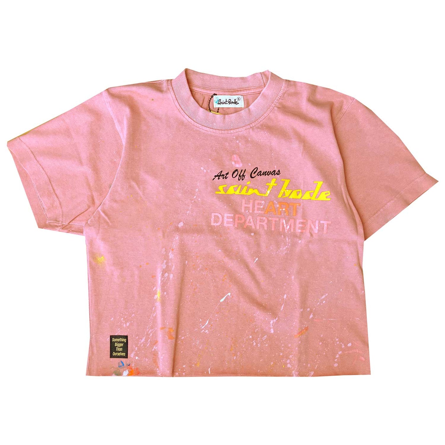 HEART DEPARTMENT PALETTE CROP TEE - SALMON
