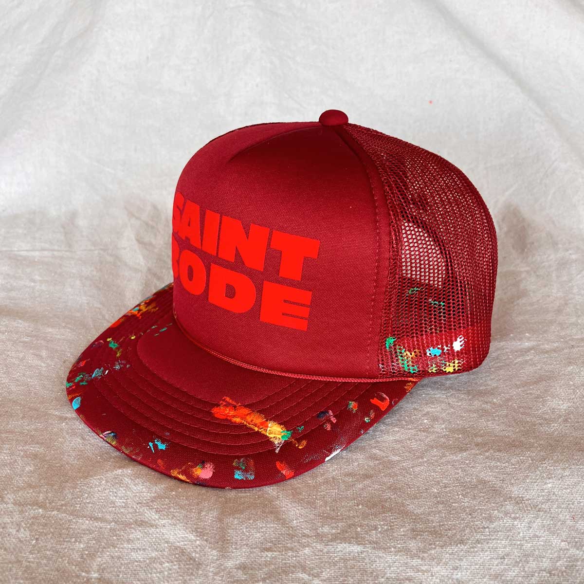 Vintage SB Hand Painted Trucker RED #11/12 - High Crown