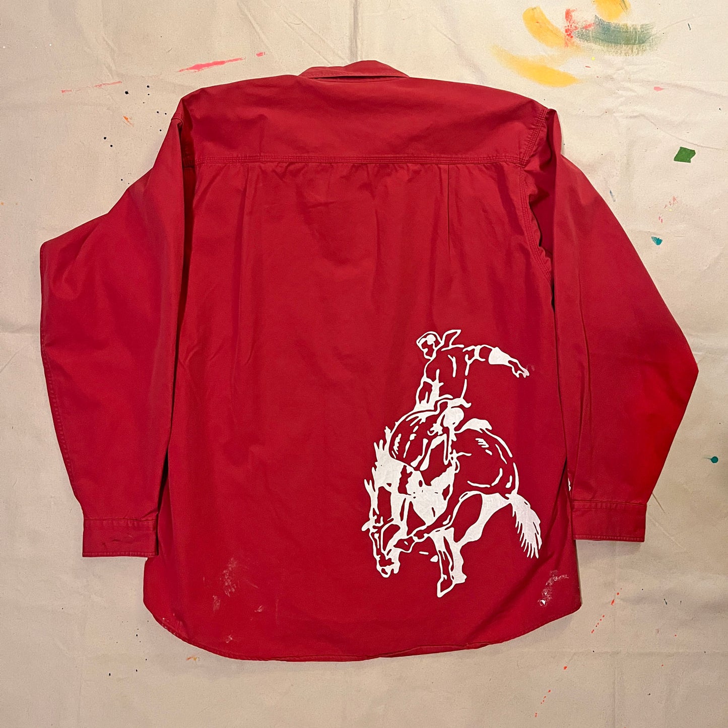 BUCKIN' VINTAGE FADED RED PATAGONIA BUTTON DOWN SHIRT - XL