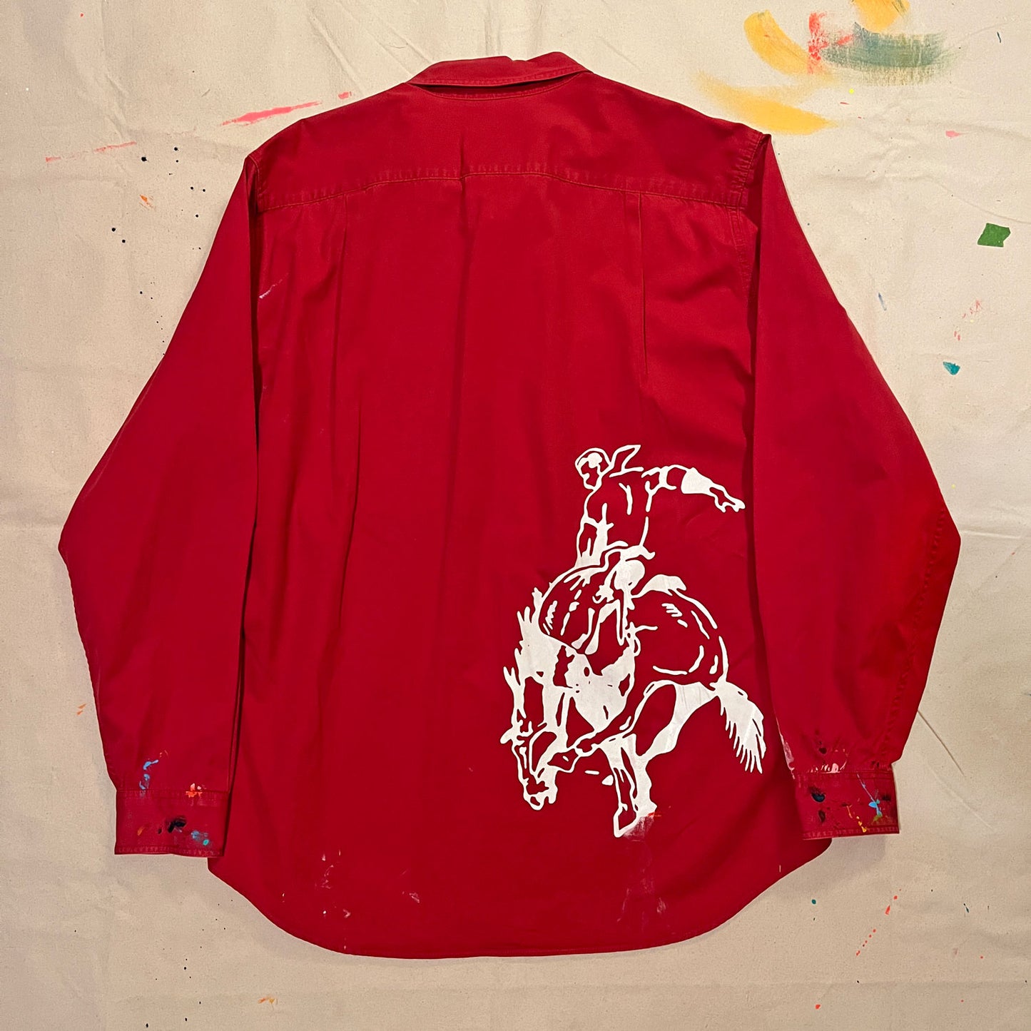 BUCKIN' VINTAGE RED PATAGONIA BUTTON DOWN SHIRT - LARGE