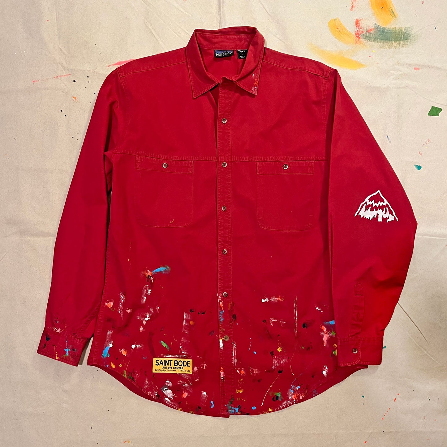 BUCKIN' VINTAGE RED PATAGONIA BUTTON DOWN SHIRT - LARGE