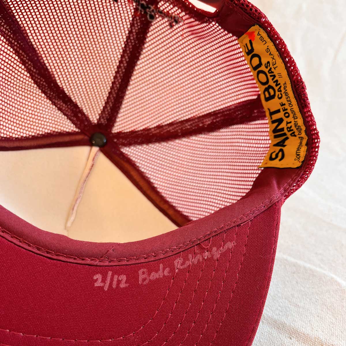Vintage SB Hand Painted Trucker RED #2/12 - High Crown