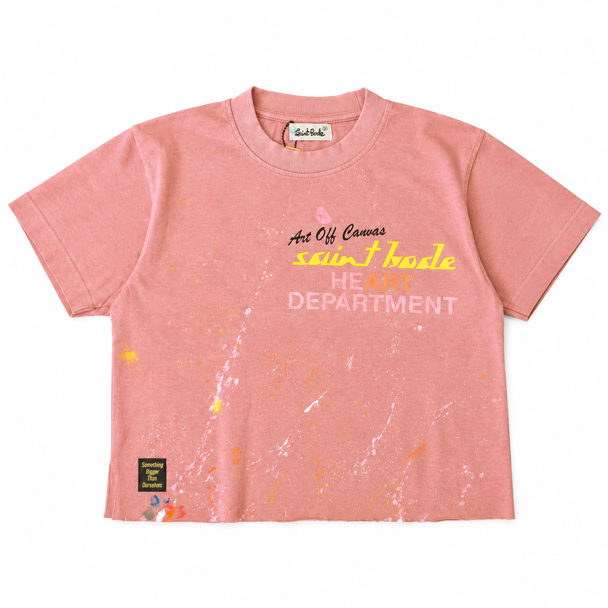 HEART DEPARTMENT PALETTE CROP TEE - SALMON